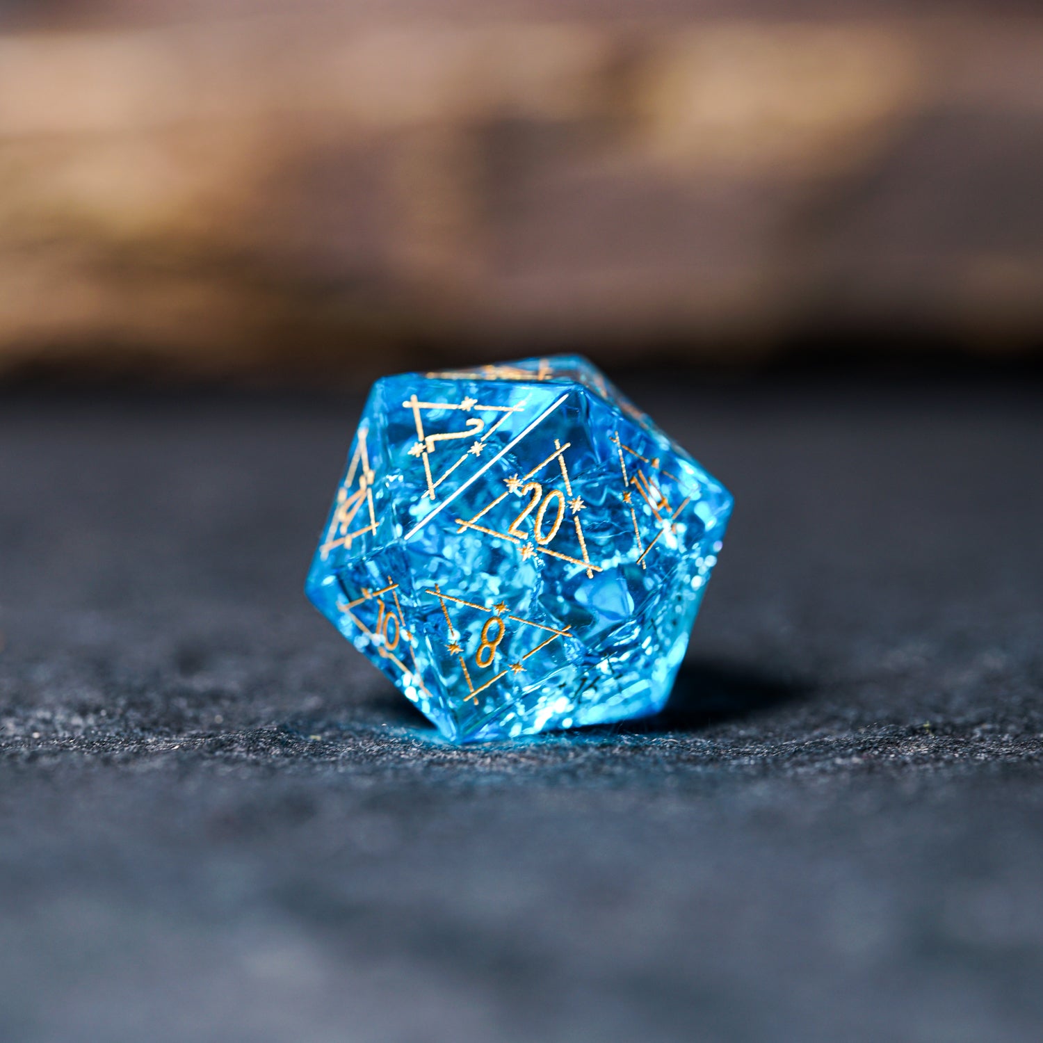 Lightning Blue Zircon  crystal polyhedral dice set for DND and Call of Cthulhu  D20