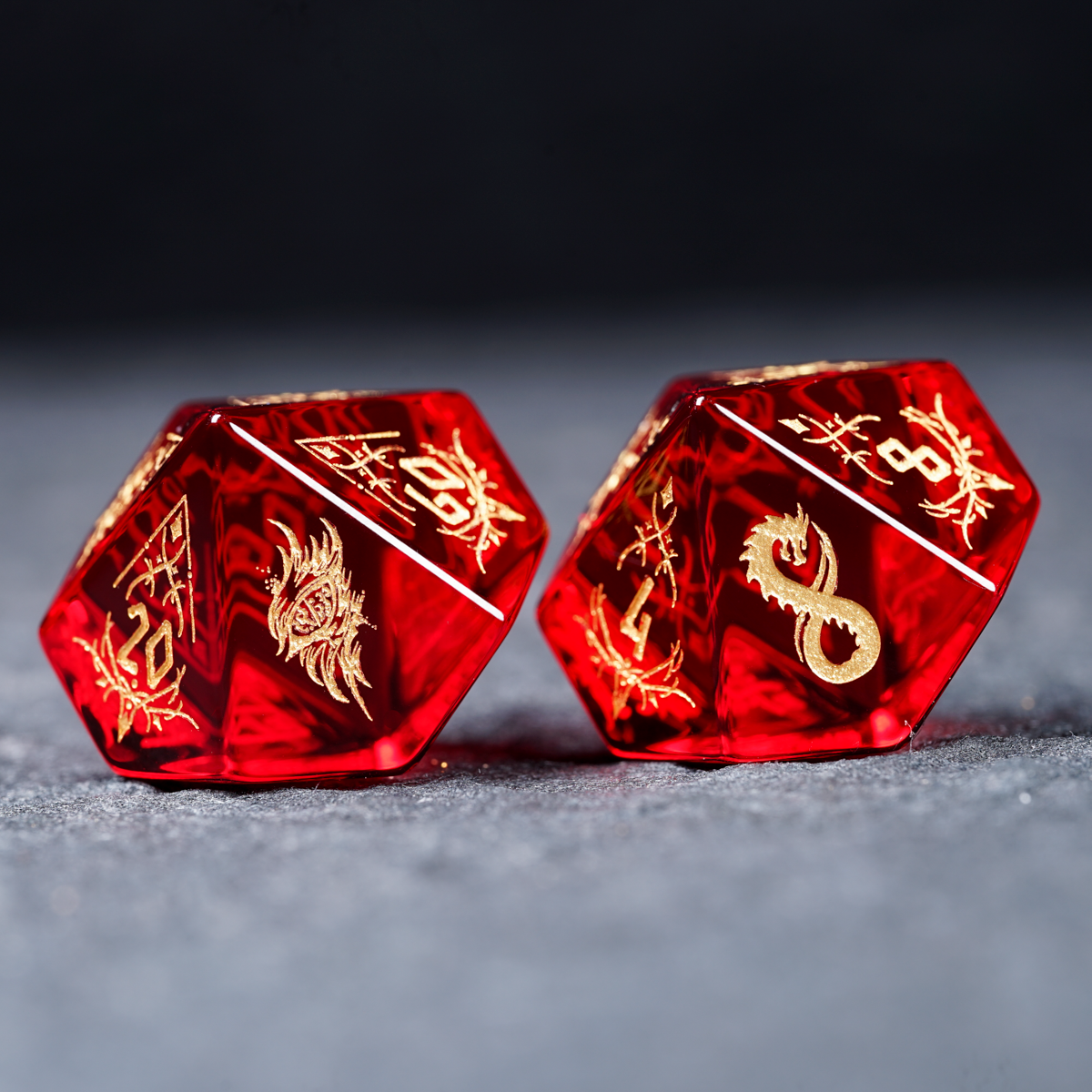 Pact of the Crimson Flame Dice Set polyhedral dice set for DND and Call of Cthulhu RPG D10