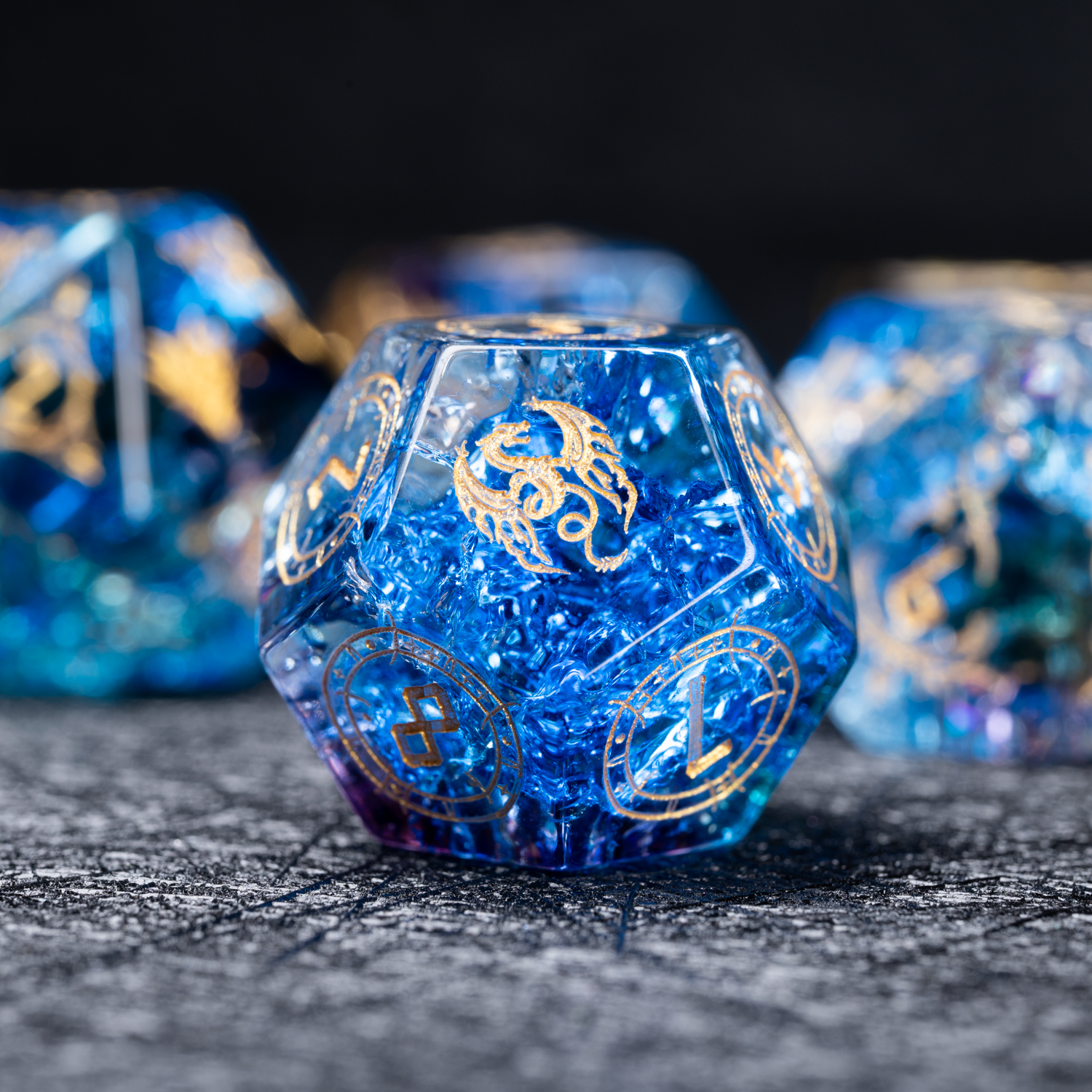 Celestia's Prism  crystal polyhedral dice set for DND and Call of Cthulhu RPG  D12