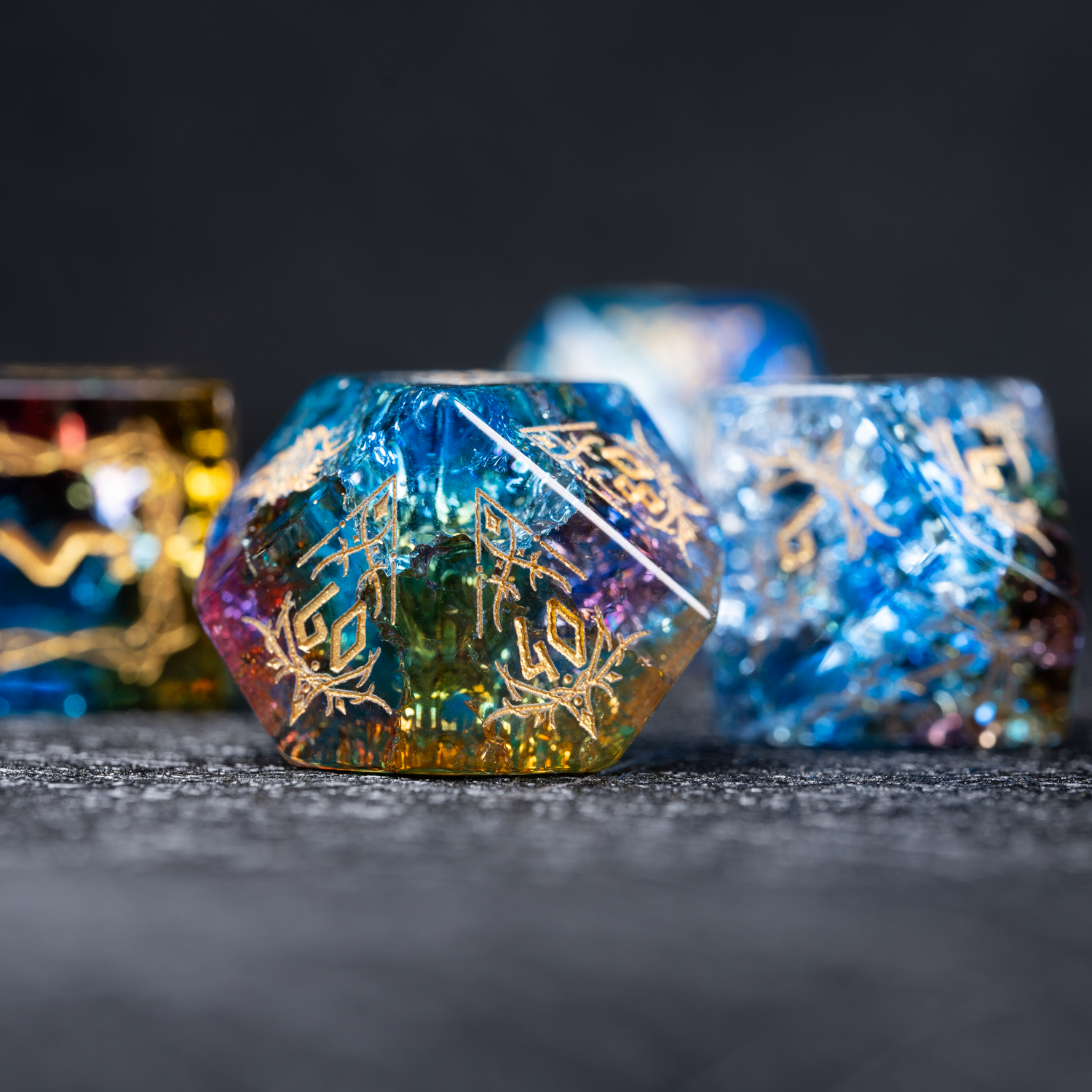 Celestia's Prism  crystal polyhedral dice set for DND and Call of Cthulhu RPG  D10