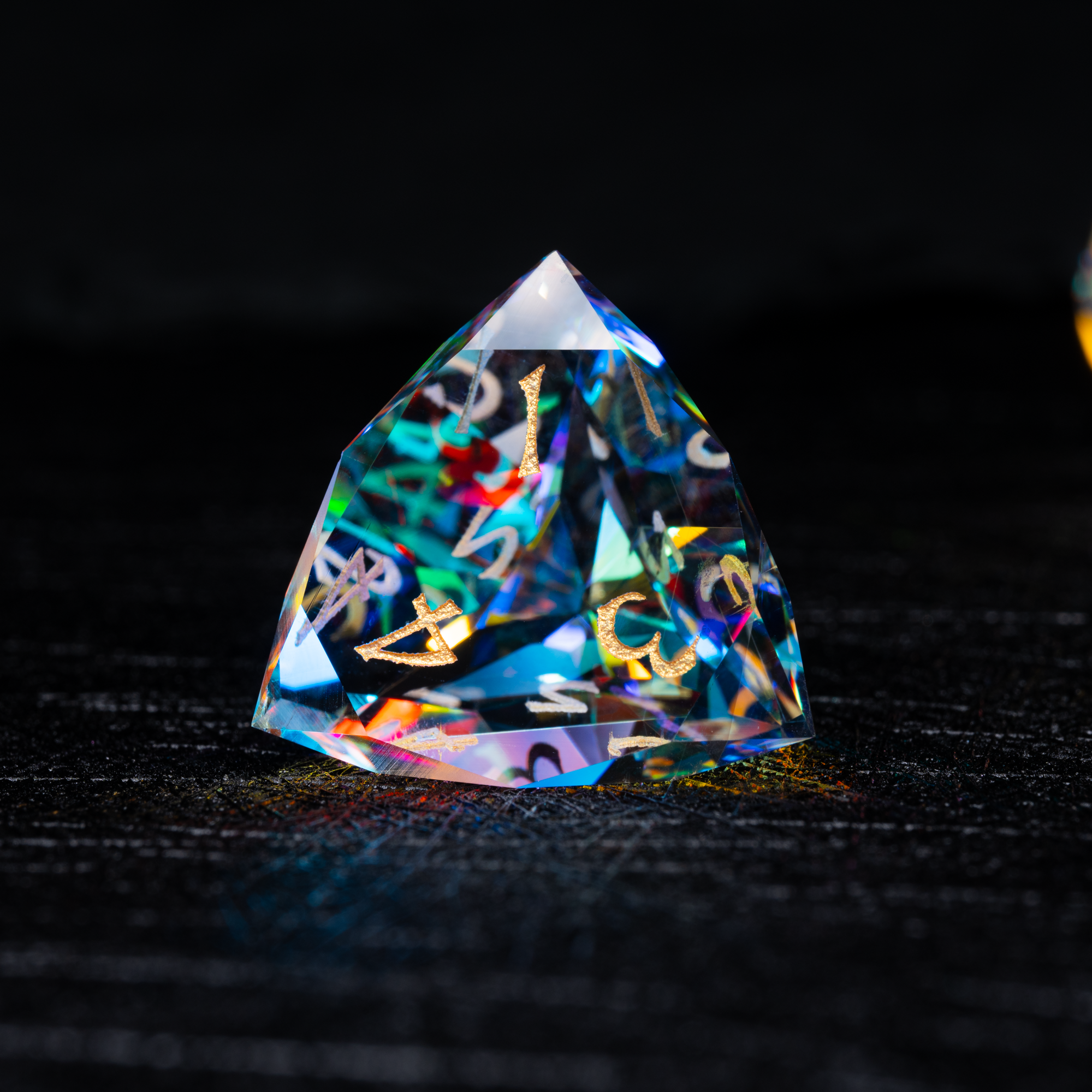 Iridescent crystal polyhedral dice set for DND and Call of Cthulhu RPG D4